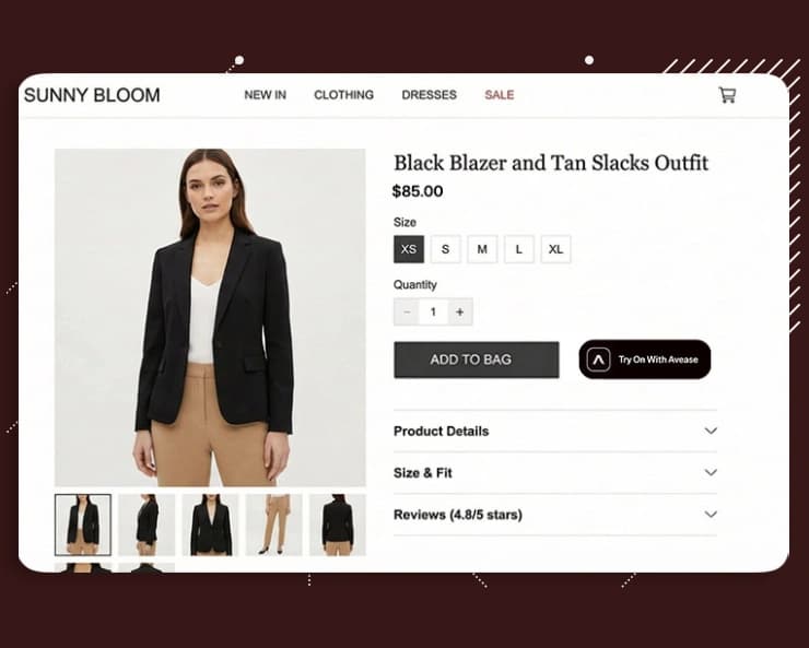 Virtual try-on with size recommendation